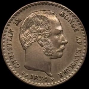 1874, 10 øre, Chr.IX, Sieg 9.1, Hede 16A, Kva. 01