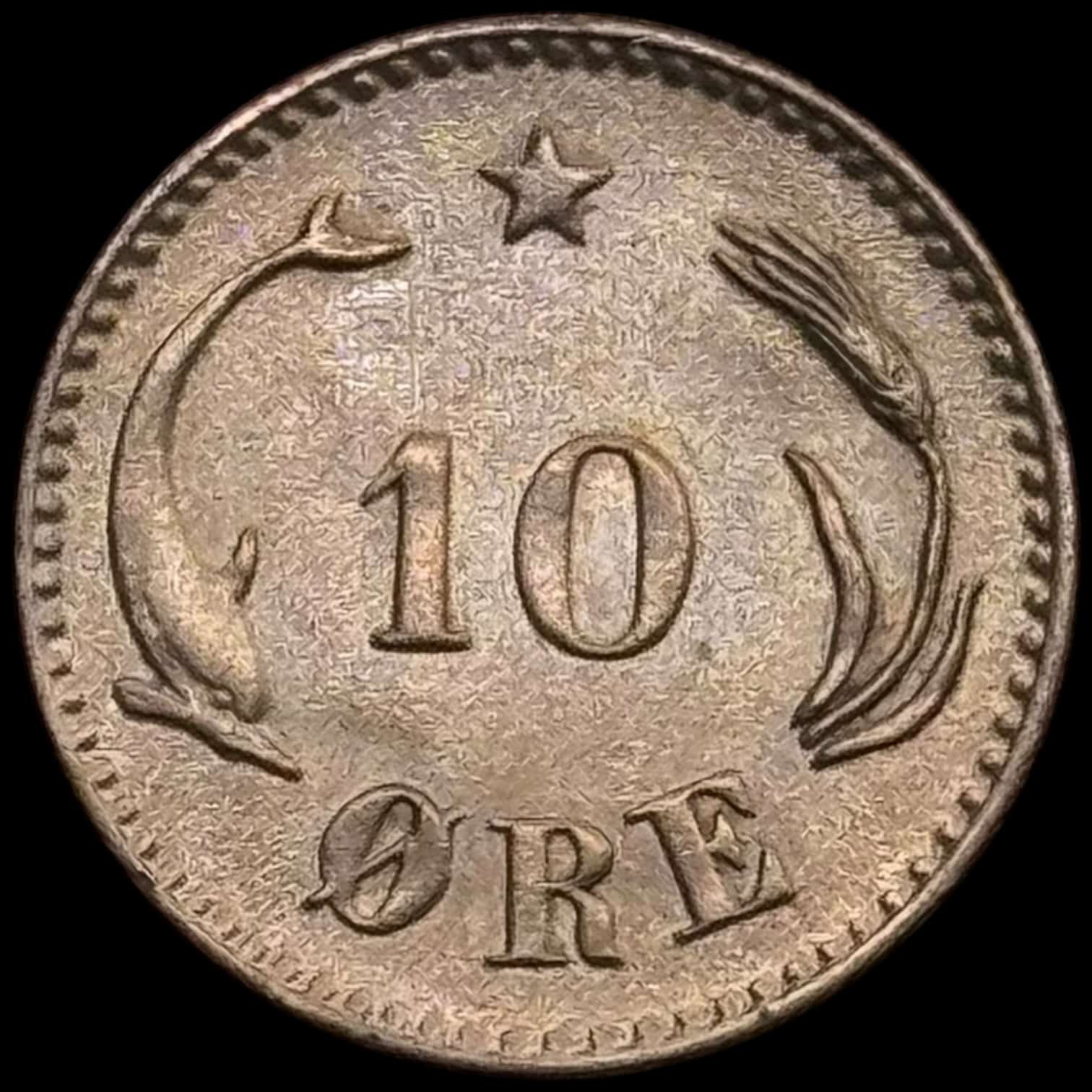 1874, 10 øre, Chr.IX, Sieg 9.1, Hede 16A, Kva. 01 - Image 2