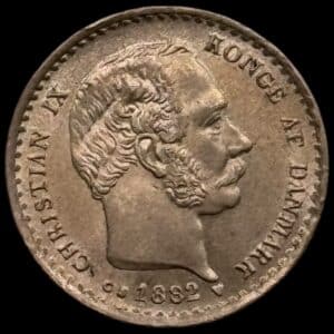1882, 10 øre, Chr.IX, Sieg 9.1, Hede 16A, Kva. 0-01