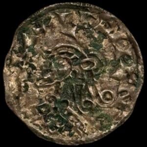 1047-1074, penning, Århus/AROS, Svend Estridsen, Hbg. 65, 0,61 g, Kva. 1+, ir pletter, let buklet, sjælden
