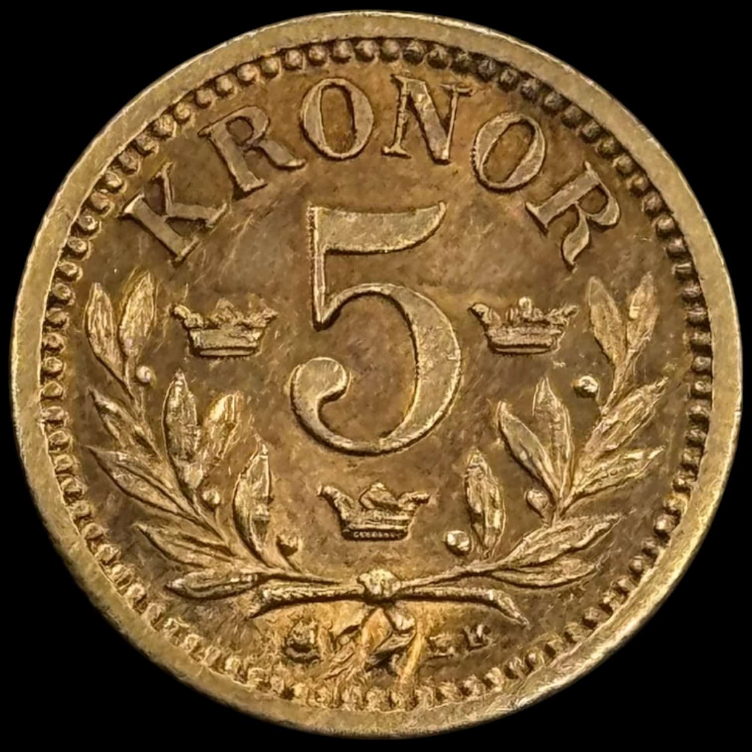 Sverige, 5 kronor 1886, Oskar II, SM 37, KM 756, 2,24 g, Kva. 01 “Medaljeprægskarakter” - Image 2