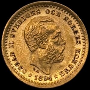 Sverige, 5 kronor 1894, Oskar II, SM 38, KM 756, 2,24 g, Kva. 01