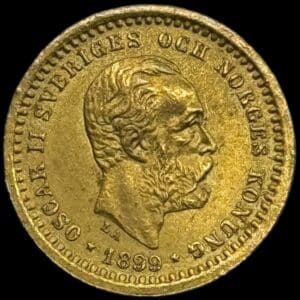 Sverige, 5 kronor 1899, Oskar II, SM 39, KM 756, 2,24 g, Kva. 1+-01
