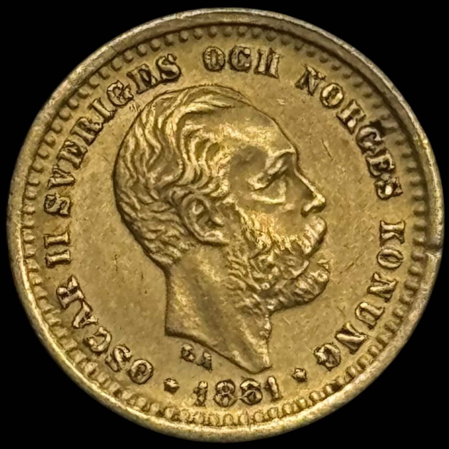Sverige, 5 kronor 1881, Oskar II, SM 34, KM 756, 2,24 g, Kva. 1+-01