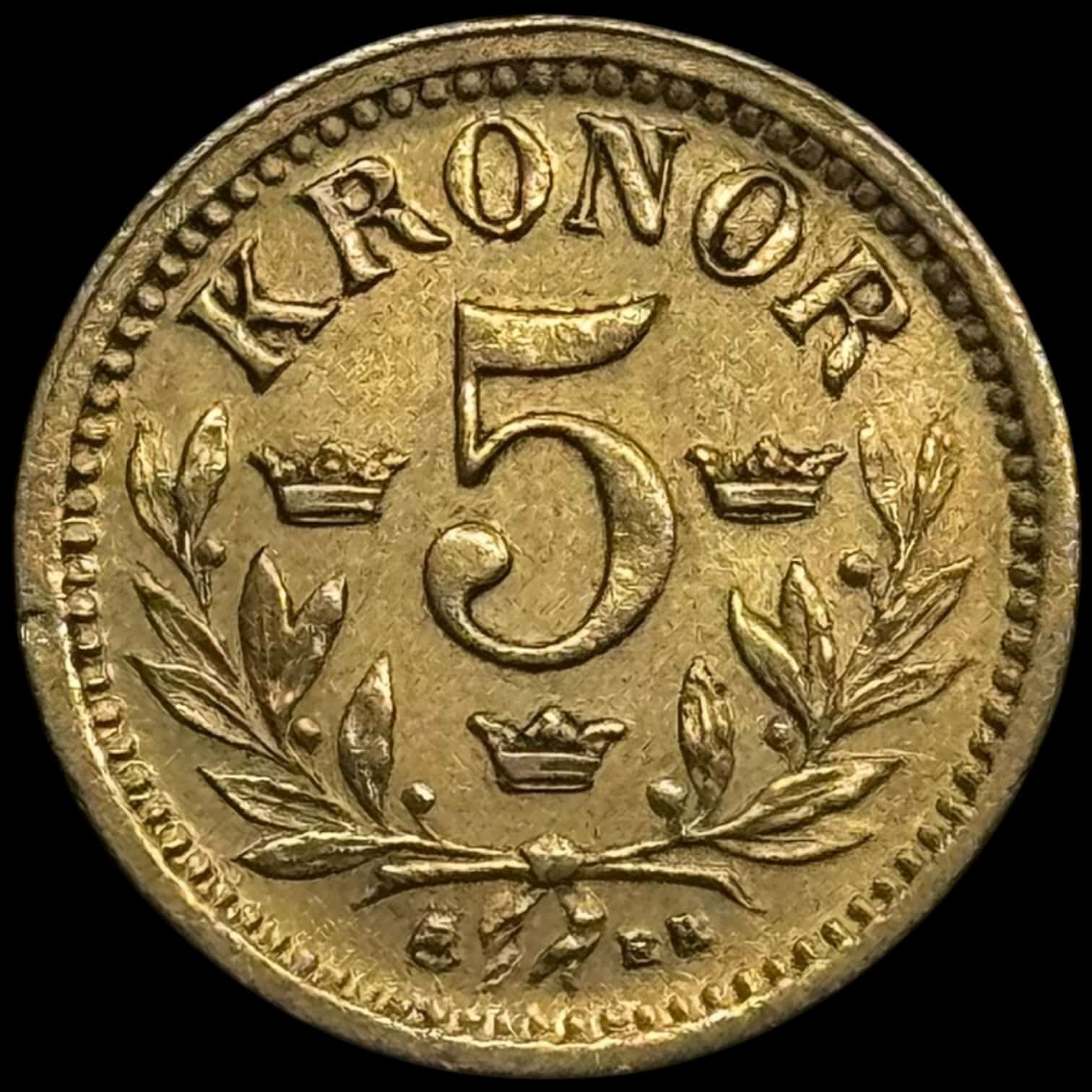 Sverige, 5 kronor 1881, Oskar II, SM 34, KM 756, 2,24 g, Kva. 1+-01 - Image 2
