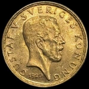 Sverige, 5 kronor 1920, Oskar II, SM 2, KM 797, 2,24 g, Kva. 01