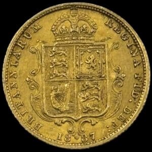 Storbritannien, 1/2 Sovereign 1887, Victoria 2nd portrait, KM 766, Fr. 393, 3,99 g, Kva. 1+-01