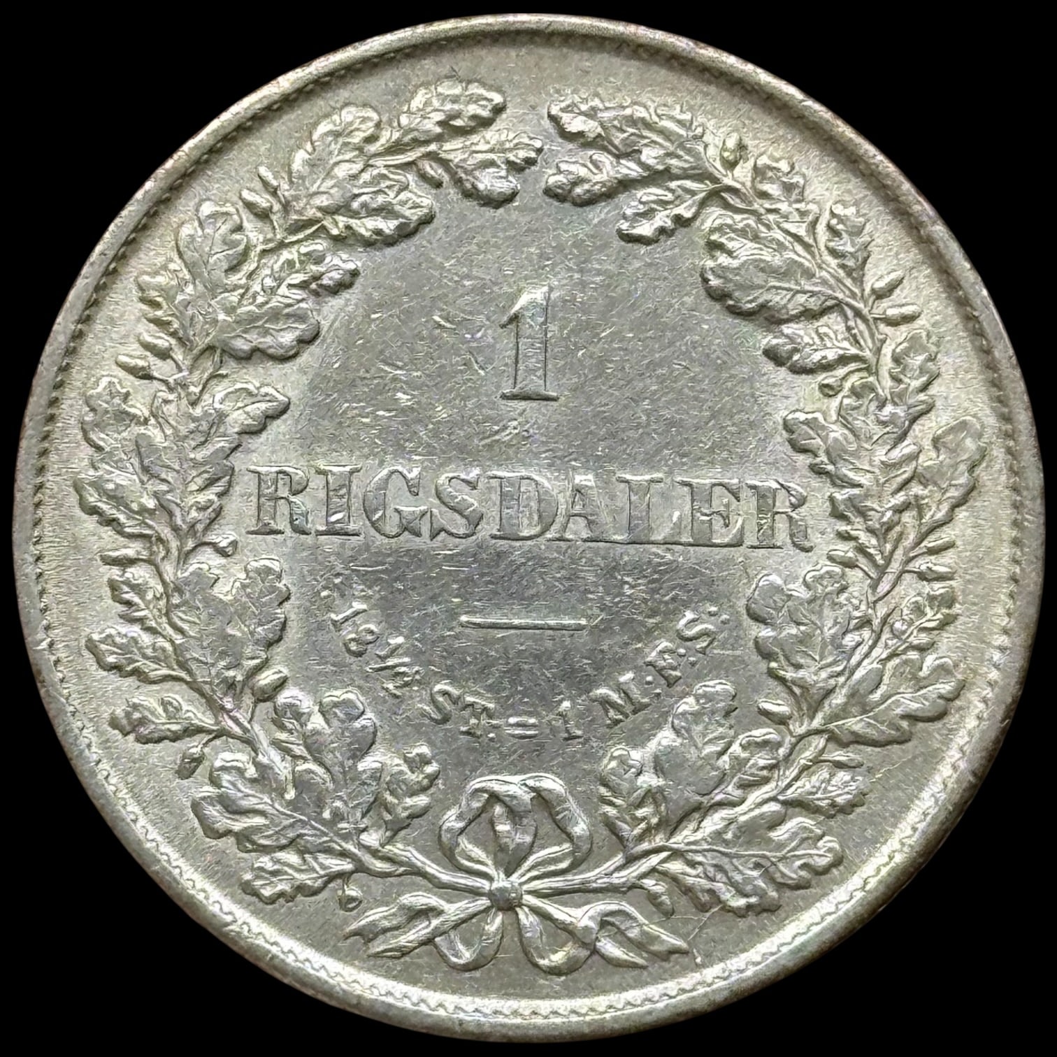 1855 FF, 1 rigsdaler, Fre.VII, Sieg 13.2, Hede 8B, Kva. 1+ rens. - Image 2