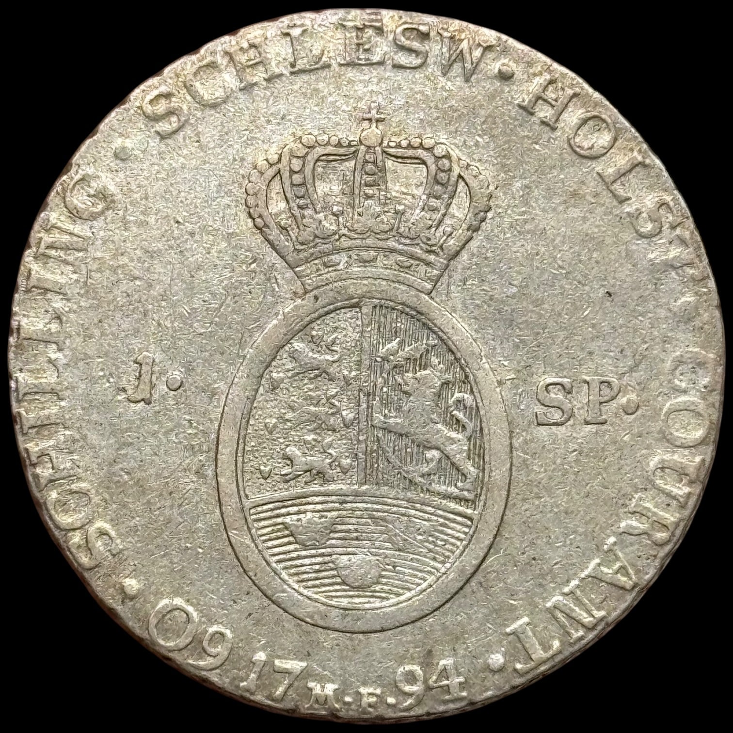 1794 MF, speciedaler, Slesvig-Holsten, Chr.VII, Sieg 45.1, Hede 39A, Kva. 1+