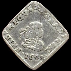 1648, 1/12 speciedaler "Kastemønt", Fre.III, Sieg 64, Hede 49, Kva. 1-1+