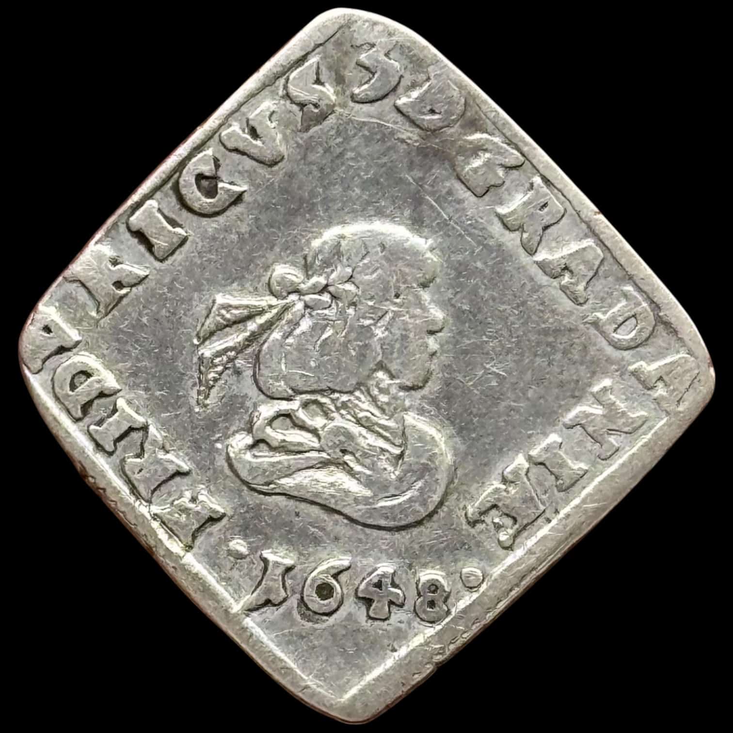 1648, 1/12 speciedaler "Kastemønt", Fre.III, Sieg 64, Hede 49, Kva. 1-1+