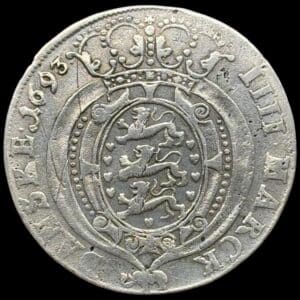 1693, 1 krone / 4 mark, Glückstadt, Chr.V, Sieg 138.1, Hede 125A, Kva. 1 renset + ridser