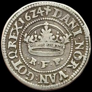 1624, 1/2 krone, Chr.IV, Sieg 81, Hede 128, Kva. 1+