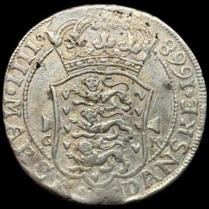 1668, 4 mark / krone, Fre.III, Sieg 59.1, Hede 113A, Aag. M 68-3, Mysteriekrone, Kva. 1+, Monteringspor, Ex. BR 2033/5046 16 Aug. 2020.