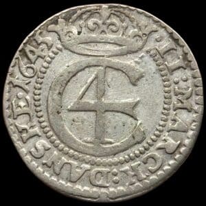 1645, 2 mark "Hebærer", Glückstadt, Chr.IV, Sieg 177.2, Hede 179, Kva. 1-1+
