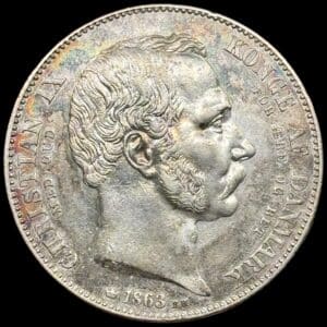1863, 2 Rigsdaler "Tronskifte", Fre.VII-Chr.IX, Sieg 4, Hede 3, Kva. 01