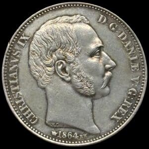 1864, 2 Rigsdaler, Chr.IX, Sieg 5.1, Hede 4A, Kva. 1+-01
