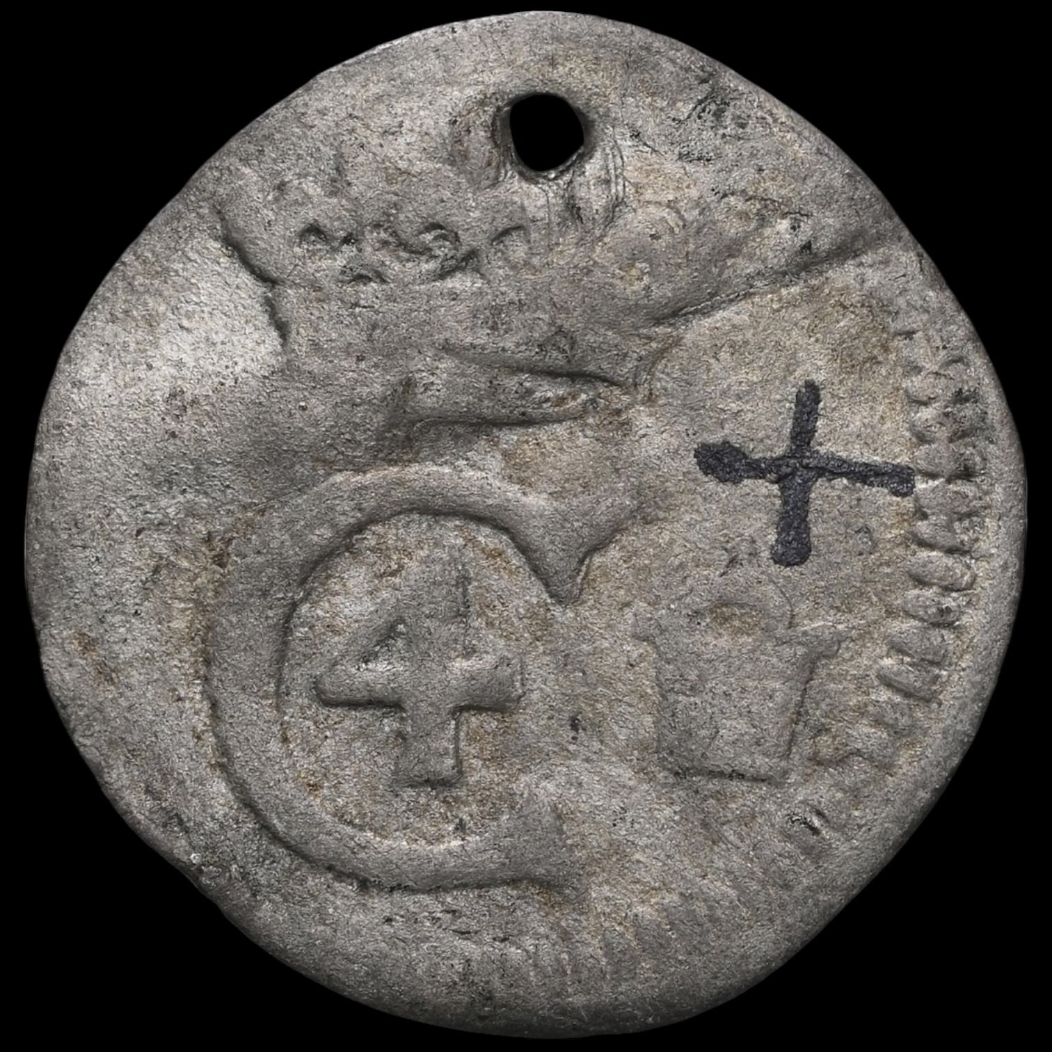 "1626", Søsling, Glückstadt, Chr.IV, Sieg 163.3, Hede 171, Schou 90, Bruun 5940, Kva. 1-1+ Perf. Graderet VF Details Holed af NGC, Ex. L.E.Bruun "original samleretiket medfølger", Ex. Countship of Brahesminde Collection "Private Sale - 1922". Ex. Frederik Chr. Bech Collection "Copenhagen - 1906" Lot 387, "Uhyre sjælden" - Image 4