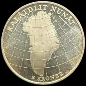 1953, 2 kroner, Fre.IX, Grønlandsindsamlingen, Sieg 10, Hede 2, Kva. 0-M "Medaljeprægskarakter"