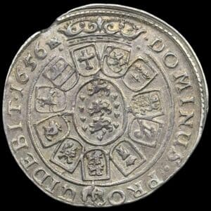 1656, 2 speciedaler, Fre.III, Sieg 74, Hede 55, Aag. 82.2, Dav. 3543, Kva. 1+ blanketfejl, Ex. J.D. Knudsen III, Thomas Høiland 106, 20.11.2006, lot 672, Ex. Hede III, 01.10.1994, lot 352, Ex. L.E. Bruun, København 1925, lot 2454, Ex. Guildal, København 1920, lot 1311. "Uhyre sjælden"