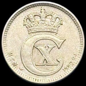 1923, 10 øre, Chr.X, Sieg 11.3, Hede 13, Kva. 1+
