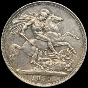 Great Britain, Crown 1890, Victoria, KM 765, S 3921, Kva. 0-01
