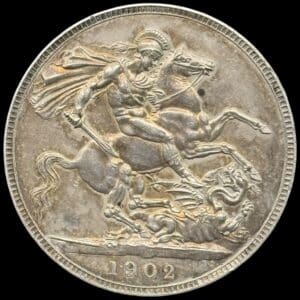Great Britain, Crown 1902, Edward VII, KM 803, S 3978, Kva. 0-01 let aftørret