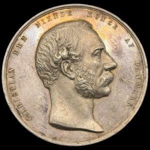 Christian IX, Sølvmedalje, u.år, Kgl. Geografiske Selskab, H. Conradsen, 41g, Ag, Bergsøe 636, Kva. 1+-01 Ks.