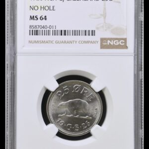 Grønland, 25 øre 1926, Sieg 1, Hede 3, Kva. 0, Graderet MS 64 af NGC