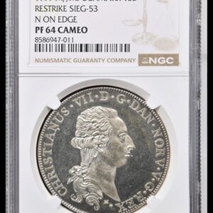 1799 MF, 1 speciedaler, Prøvemønt, Chr.VII, Nypræg, Sieg 53, Hede 39F, Bruun 7945, Kva. Proof, Graderet PF 64 CAMEO "TOP POP"