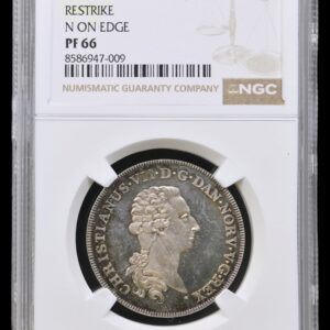 1799 MF, 1/3 speciedaler, Prøvemønt, Chr.VII, Nypræg, Sieg 51, Hede 41D, Kva. Proof, Graderet PF 66 af NGC "TOP POP"
