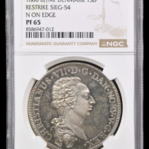 1800 MF, Speciedaler, Prøvemønt, Chr.VII, Nypræg, Sieg 54, Hede 39G, Kva. Proof, Graderet PF 65 af NGC "TOP POP"