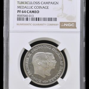 1953, 2 kroner, Grønlandsindsamlingen, Fre.IX, Sieg 10, Hede 2, Kva. M, Graderet PF 64 Cameo, Single Graderet "TOP POP"