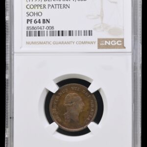 "1805", 1/6 speciedaler u.år, Kobber Prøvemønt, Chr.VII, Sieg 47, Hede 19, Kva. Proof, Graderet PF 64 BN af NGC "TOP POP"