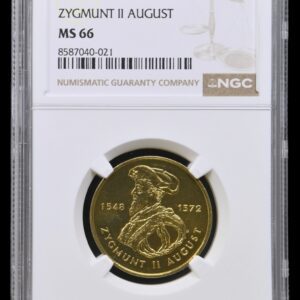 Polen, 2 zloty 1996, Zygmunt II August, "Nordic Gold", Parchimowicz 732, KM 306, Kva. 0, Graderet MS 66 af NGC