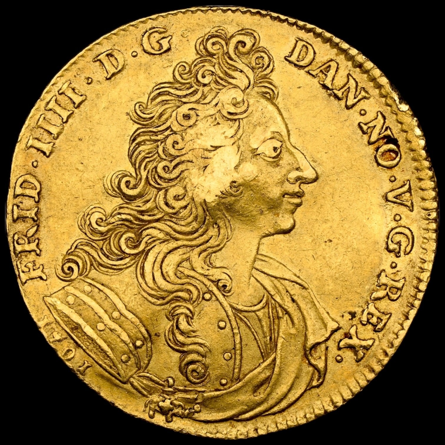 1701, 2 dukat, Fre.VI, Sieg 50, Hede 10, Schou 2, Bruun 7308, Kva. 1+, Graderet AU Details Bent af NGC, "Meget Sjælden" - Image 3