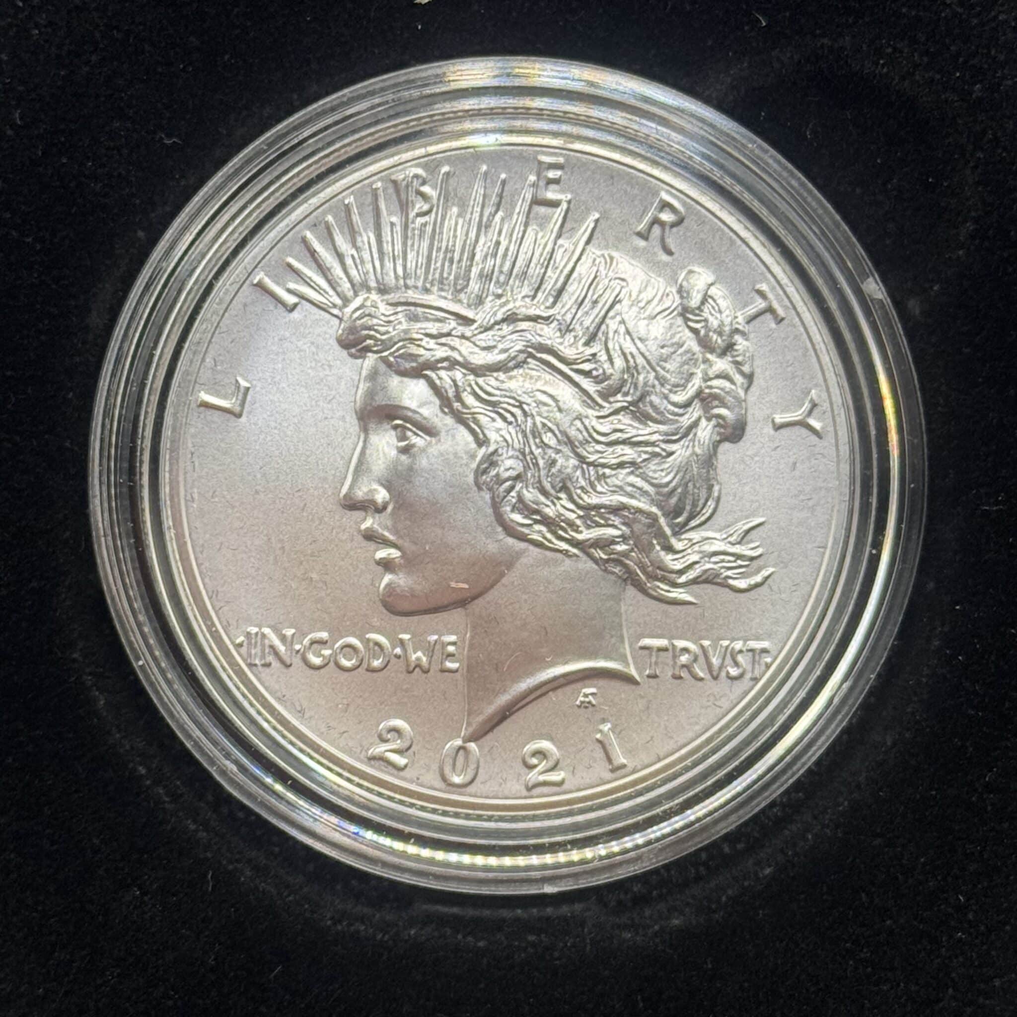USA, Peace Dollar 2021, Ag. 999, 100th anniversary, Philadelphia Mint, KM 150a, Kva. 0 / UNC - Image 2