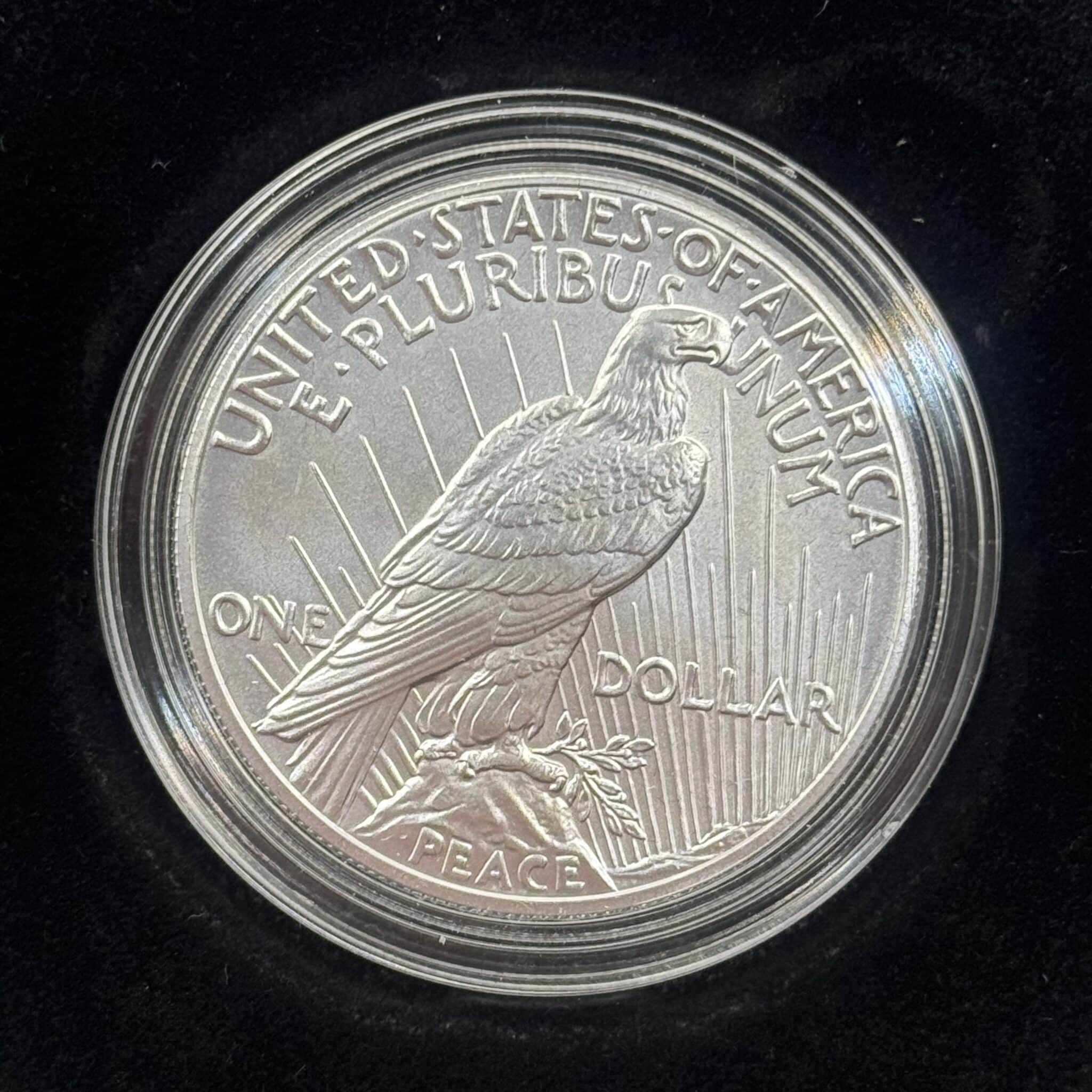 USA, Peace Dollar 2021, Ag. 999, 100th anniversary, Philadelphia Mint, KM 150a, Kva. 0 / UNC - Image 3
