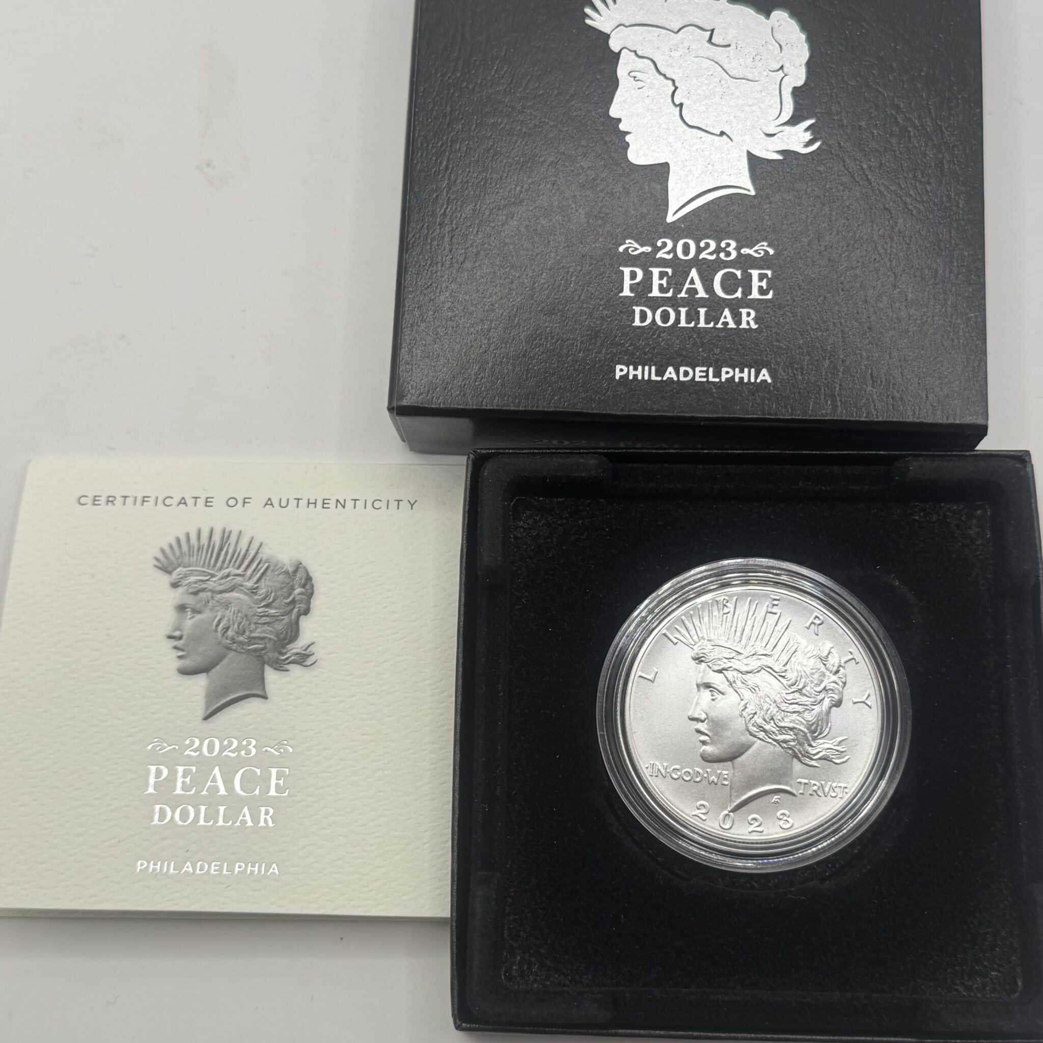 USA, Peace Dollar 2021, Ag. 999, 100th anniversary, Philadelphia Mint, KM 150a, Kva. 0 / UNC