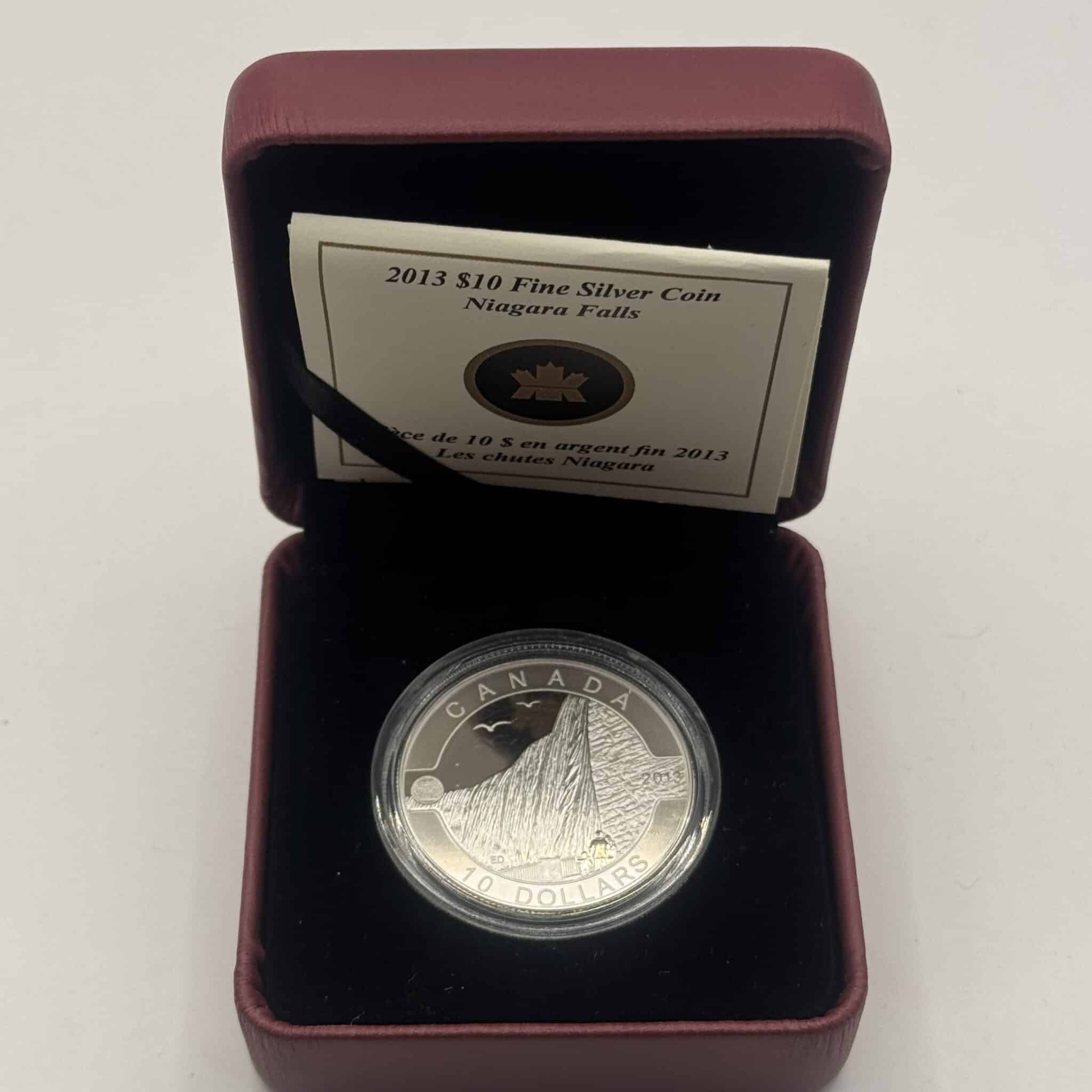 Canada, 10 dollars 2013, Elizabeth II, Niagara Falls, 1/2 oz Ag, KM 1422, Kva. UNC