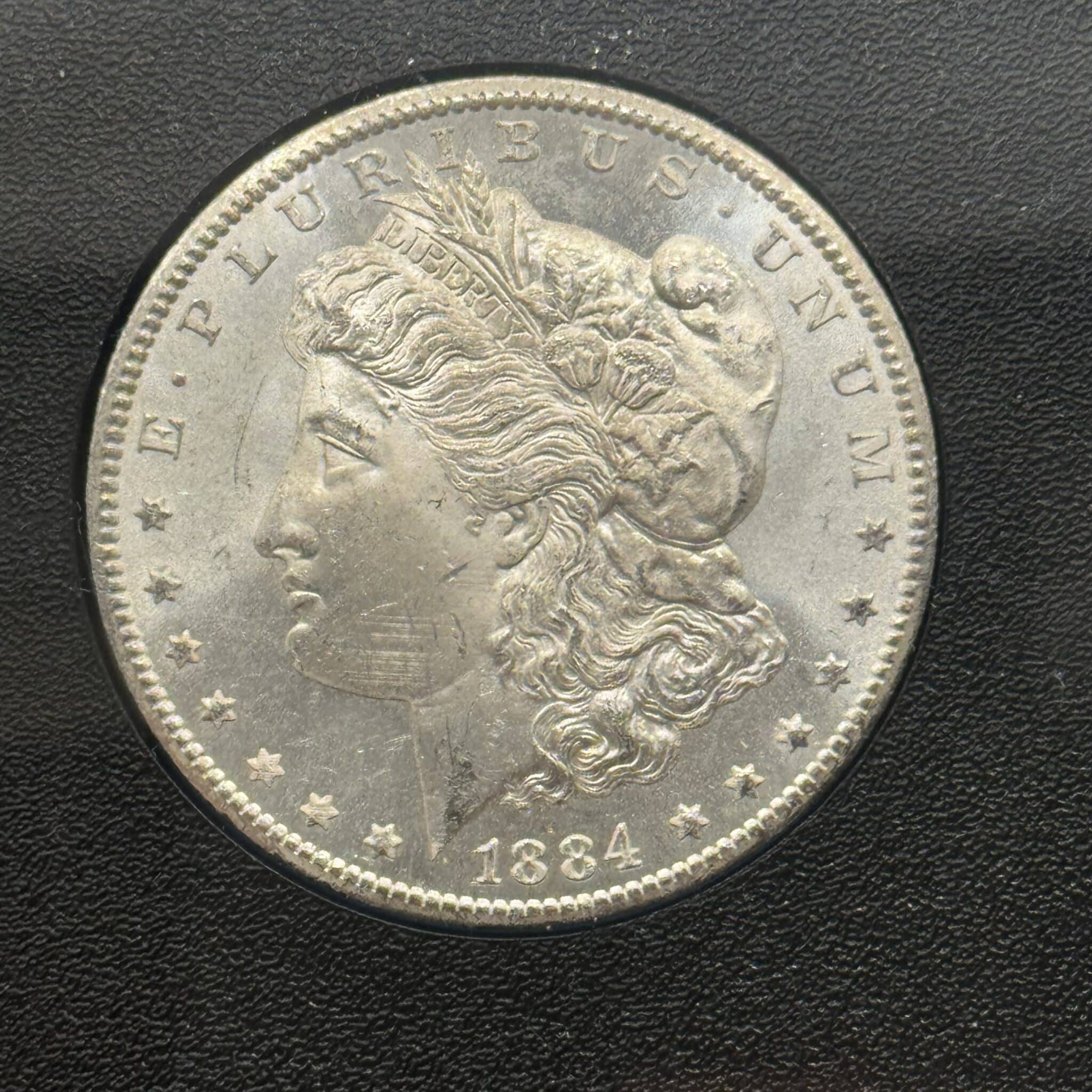 USA, Morgan dollar 1884 CC, Carson City, KM 110, Kva. 0 / UNC - Image 2