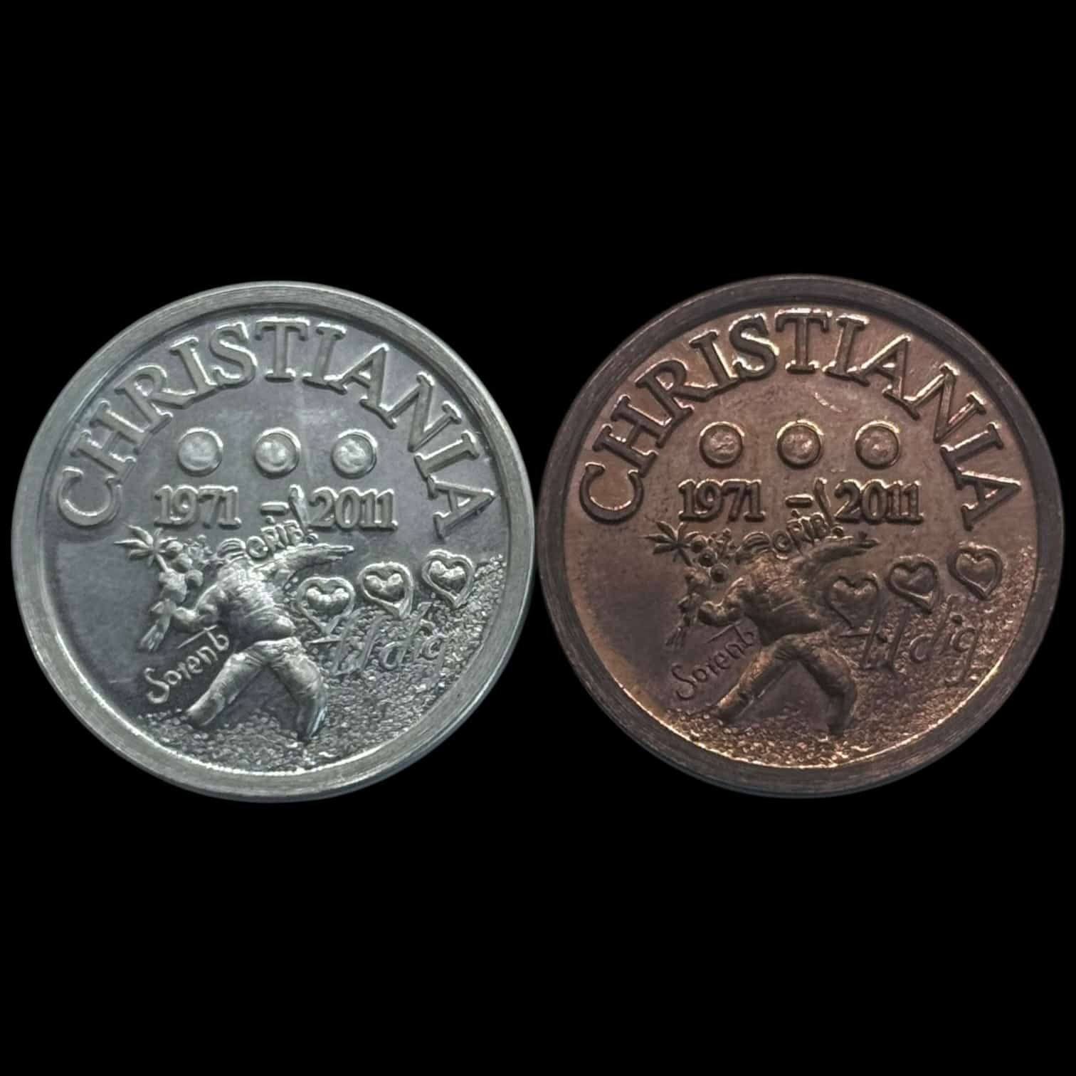 Christiania, 40 års Jubilæum Medalje Sæt 2011, Sølv og Kobber, Nr. 140, Sieg 12.1-12.2, Kva. 0