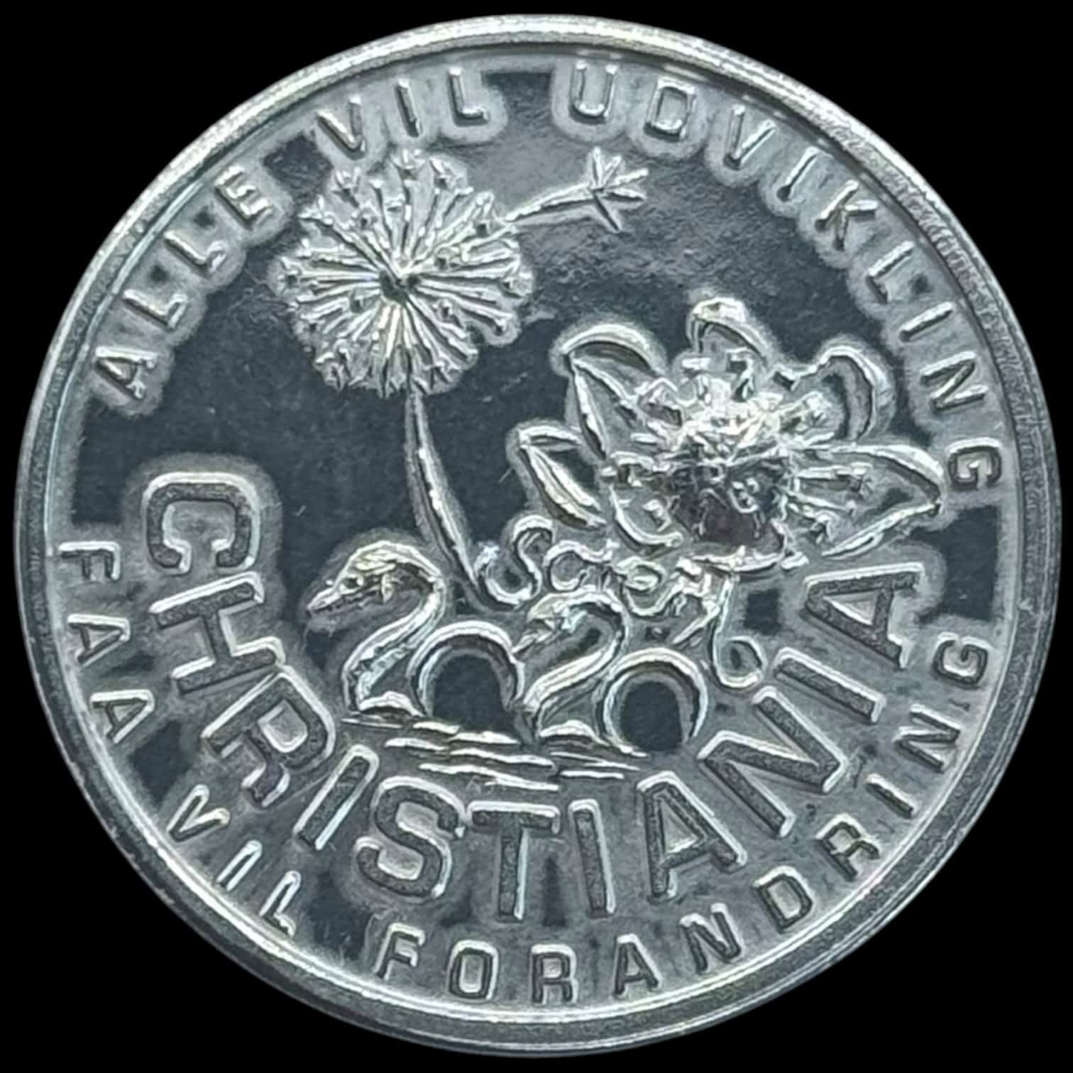 Christiania, Fed 2020, Sølv, Månefiskeren, med emalje, Kva. 0