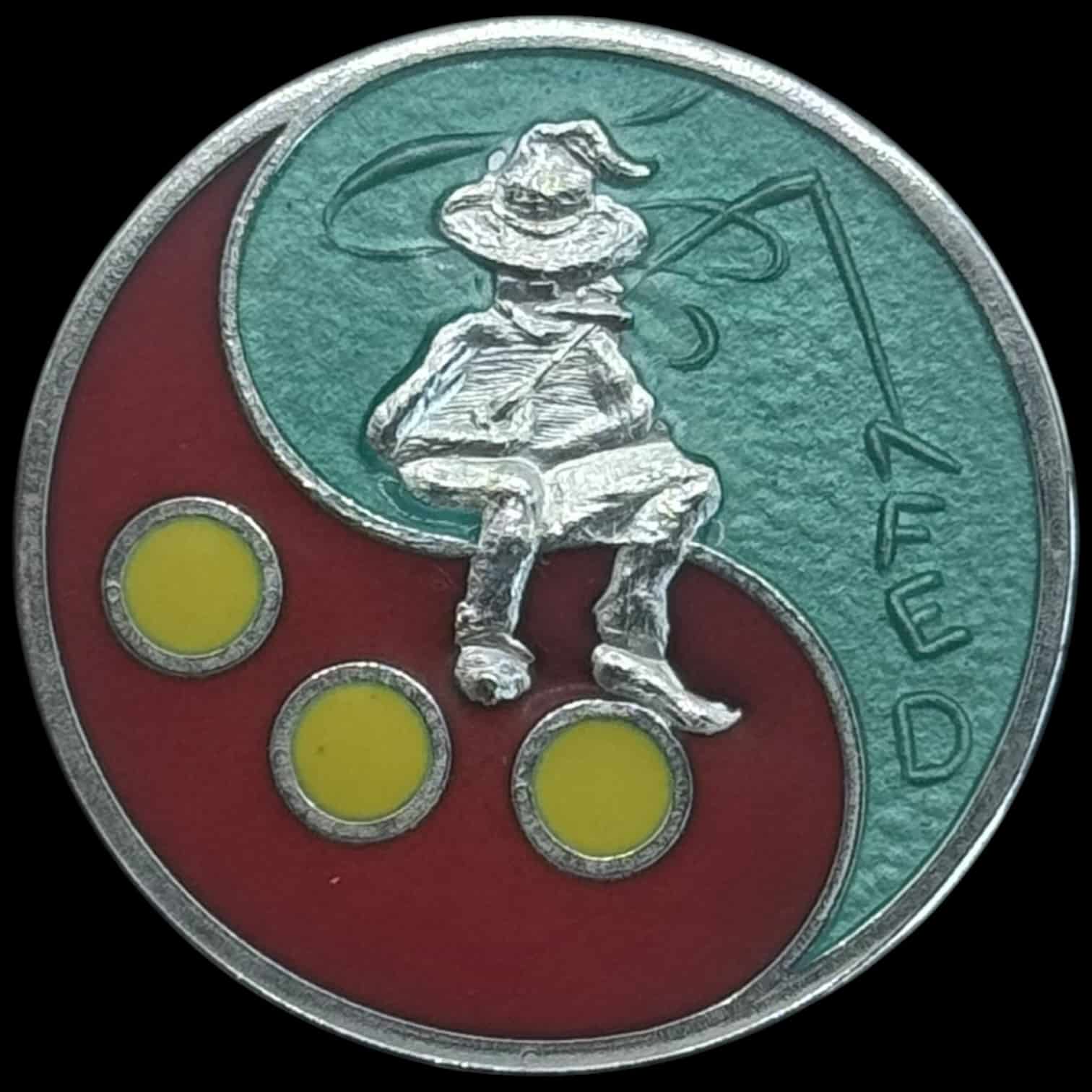 Christiania, Fed 2020, Sølv, Månefiskeren, med emalje, Kva. 0 - Image 2