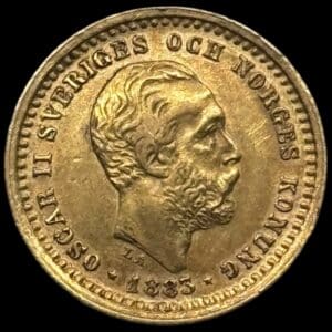 Sverige, 5 kronor 1883, Oskar II, SM 36, KM 756, Kva. 1+-01
