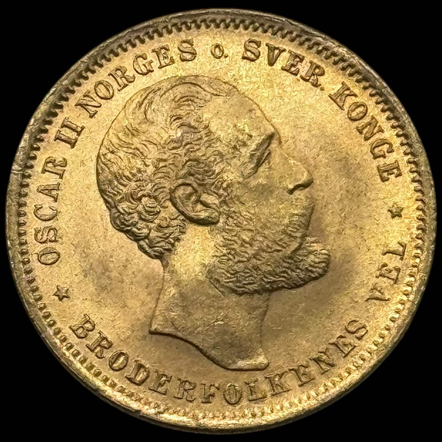 Norge, 5 Sp.daler / 20 kroner 1875, Oscar II, Sieg 103, NM 2, Kva. 0-01 ks. - Image 2