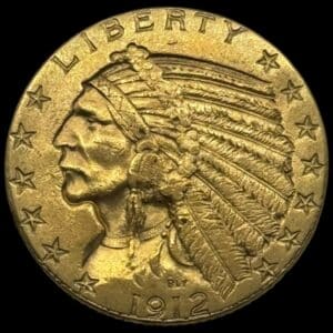USA, 5 dollars 1912"Indien Head", 8,36g, KM 129, Kva. 1+-01