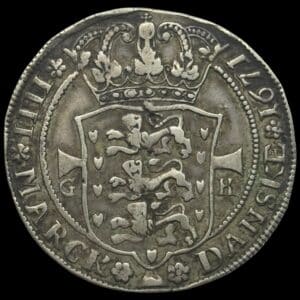 1671, Krone / 4 mark, Chr.V, Mysterikrone, Sieg 34.1, Hede 67A, Aag. M71-2, Kva. 1+