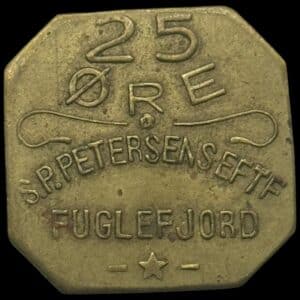 Færøerne, 25 øre S.P. Petersen / Fuglefjord, Sieg 3.6, Kva. 1+-01