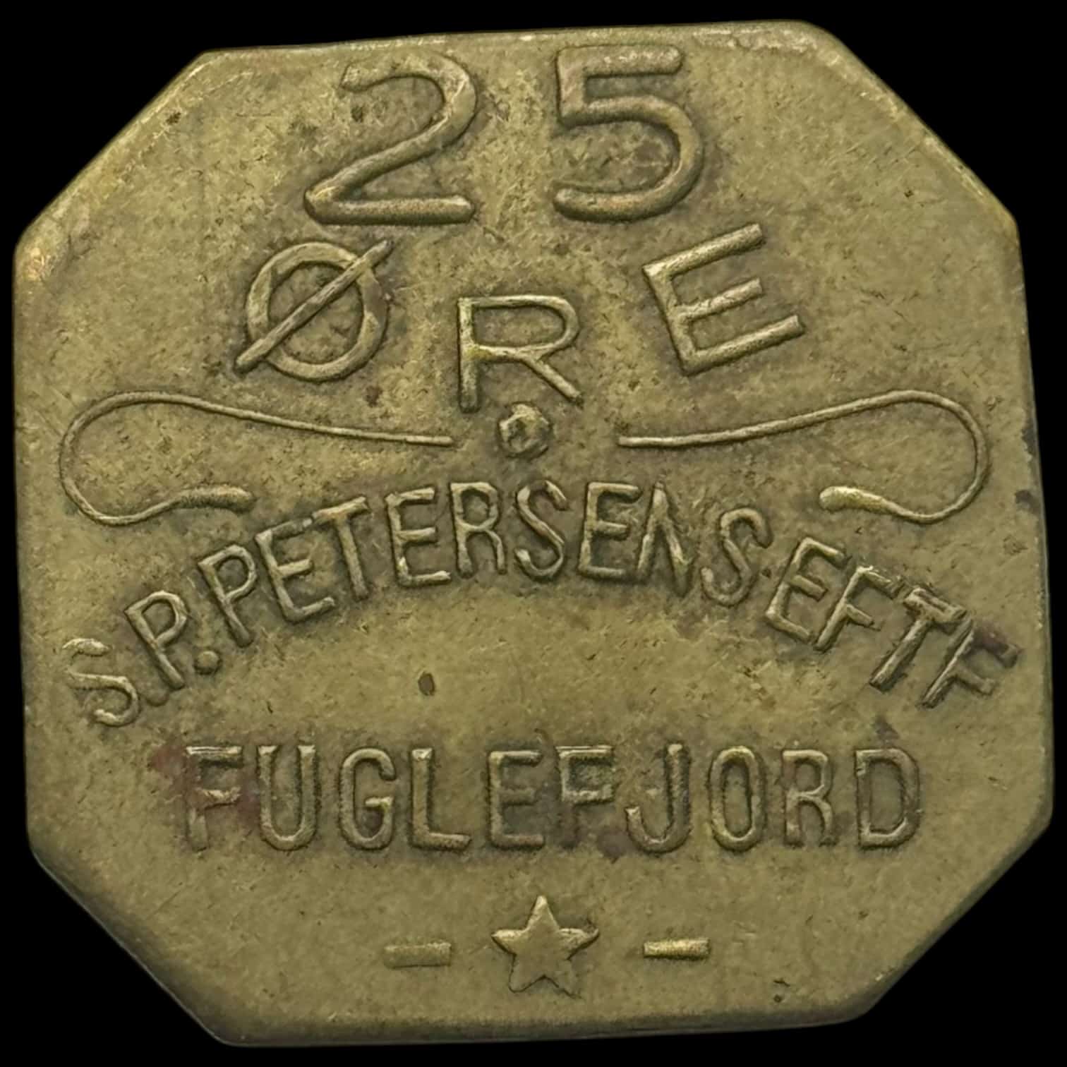 Færøerne, 25 øre S.P. Petersen / Fuglefjord, Sieg 3.6, Kva. 1+-01